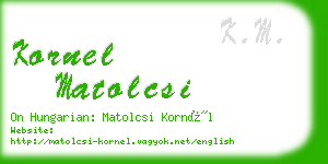 kornel matolcsi business card